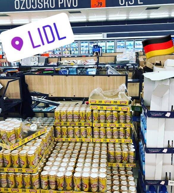 Ožujsko pivo u Lidlu u Njemačkoj