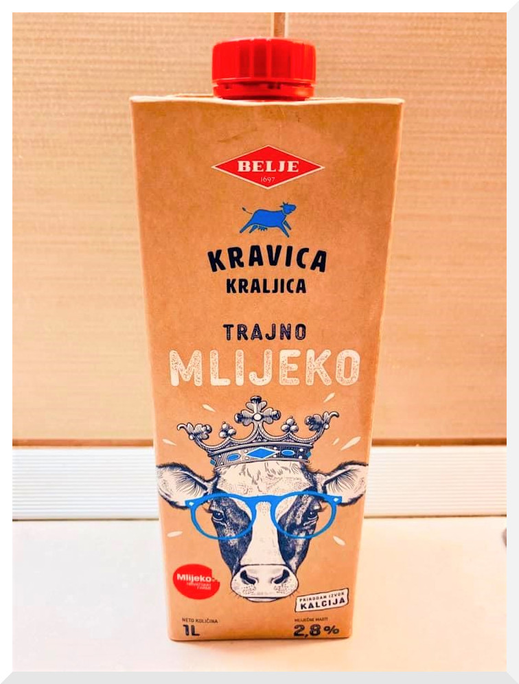 Novo domaće mlijeko Kravica kraljica Belje iz tvornice u Osijeku